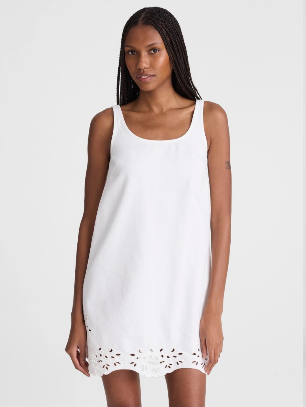 Madewell Denim Eyelet Mini Shift Dress OA022 Size XS
